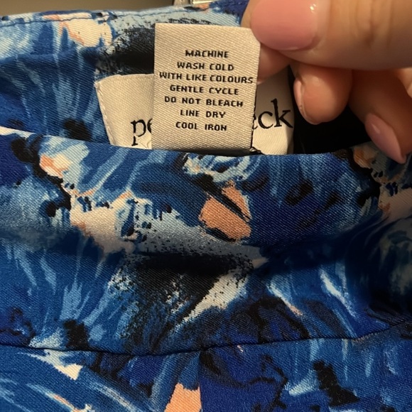 Peck & Peck Vibrant Blue White & Pink Patterned Fabric size 16 Gender reveal - Picture 5 of 7